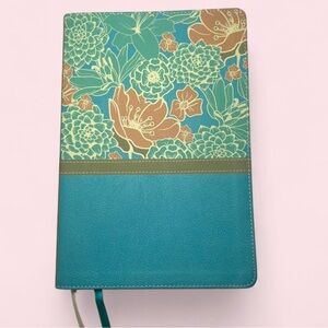 📖 NIV Thinline Bible - Large Print | Leathersoft Teal Floral Cover